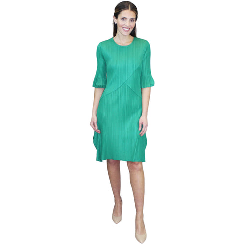 Crisscross Crinkle Dress - Green